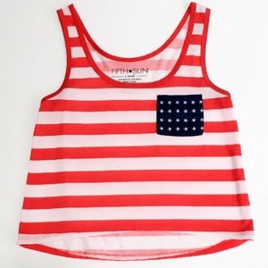 American Flag Crop Tank